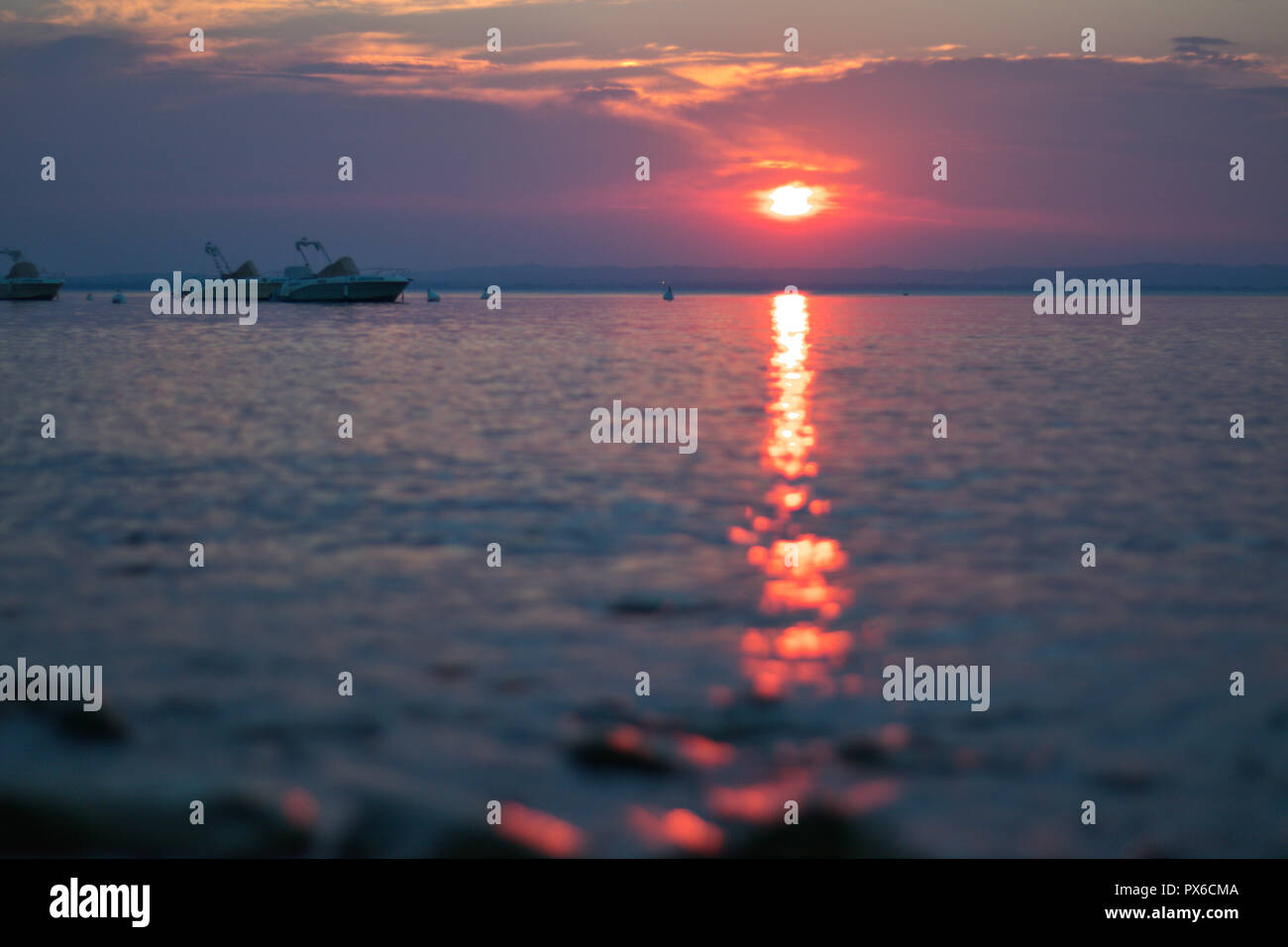 Sunrise at the lake Stock Photo