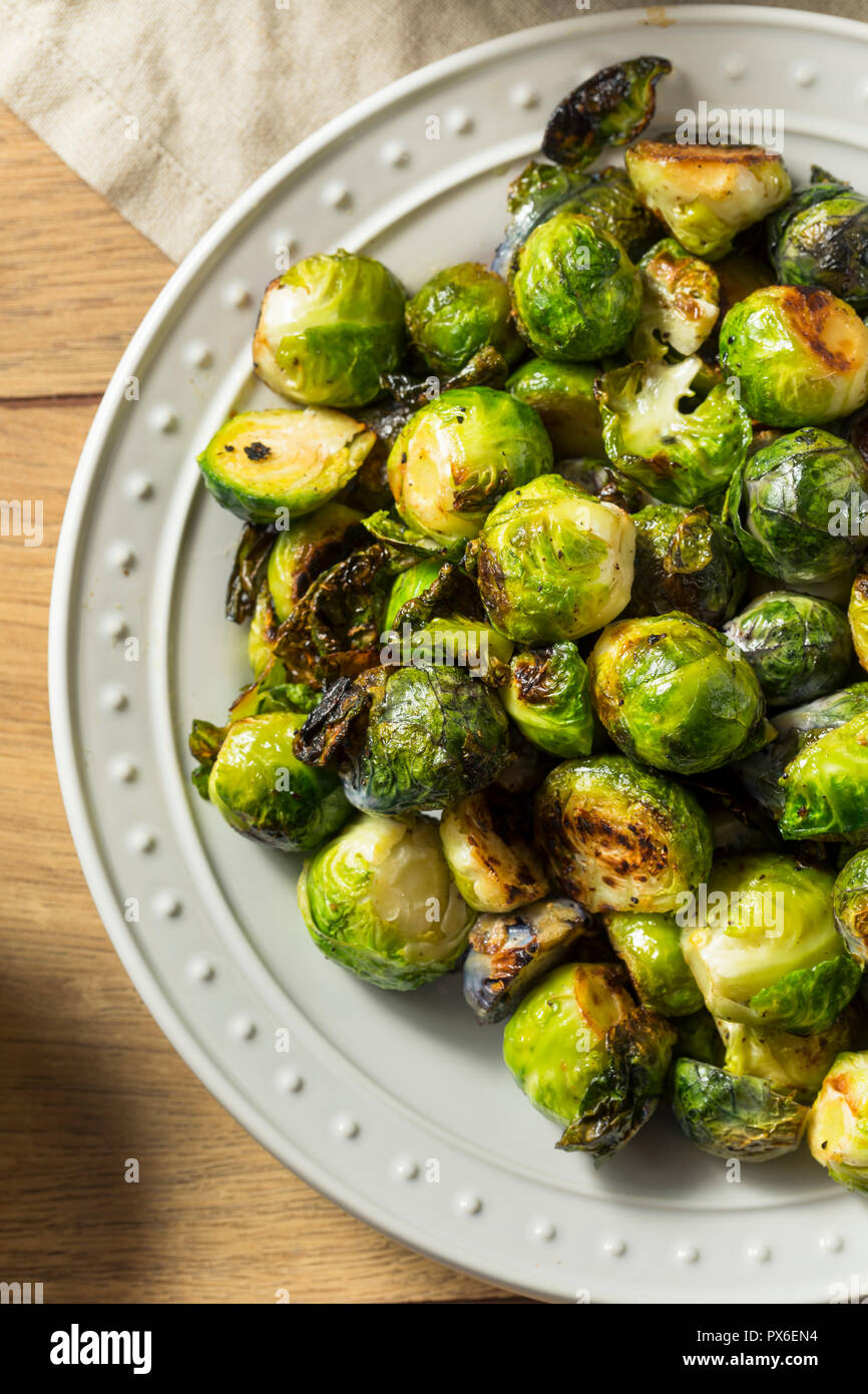 Healthy Roasted Brussel Sprouts for Thanksgiving Dinner Stock Photo