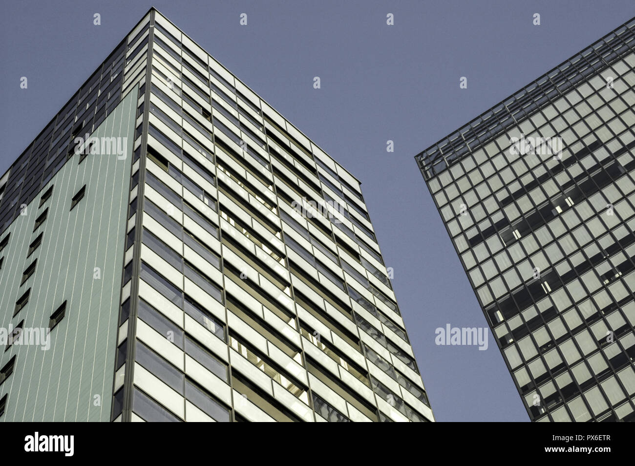 Wienerberg City, modern architecture, tower of flats, Twin Tower, Austria, Vienna, 10. district, Wienerberg Stock Photo