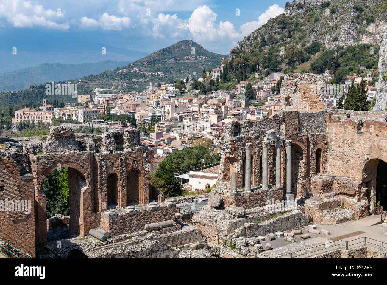 Greek Ampitheatre, Taormina, Sicily Stock Photo