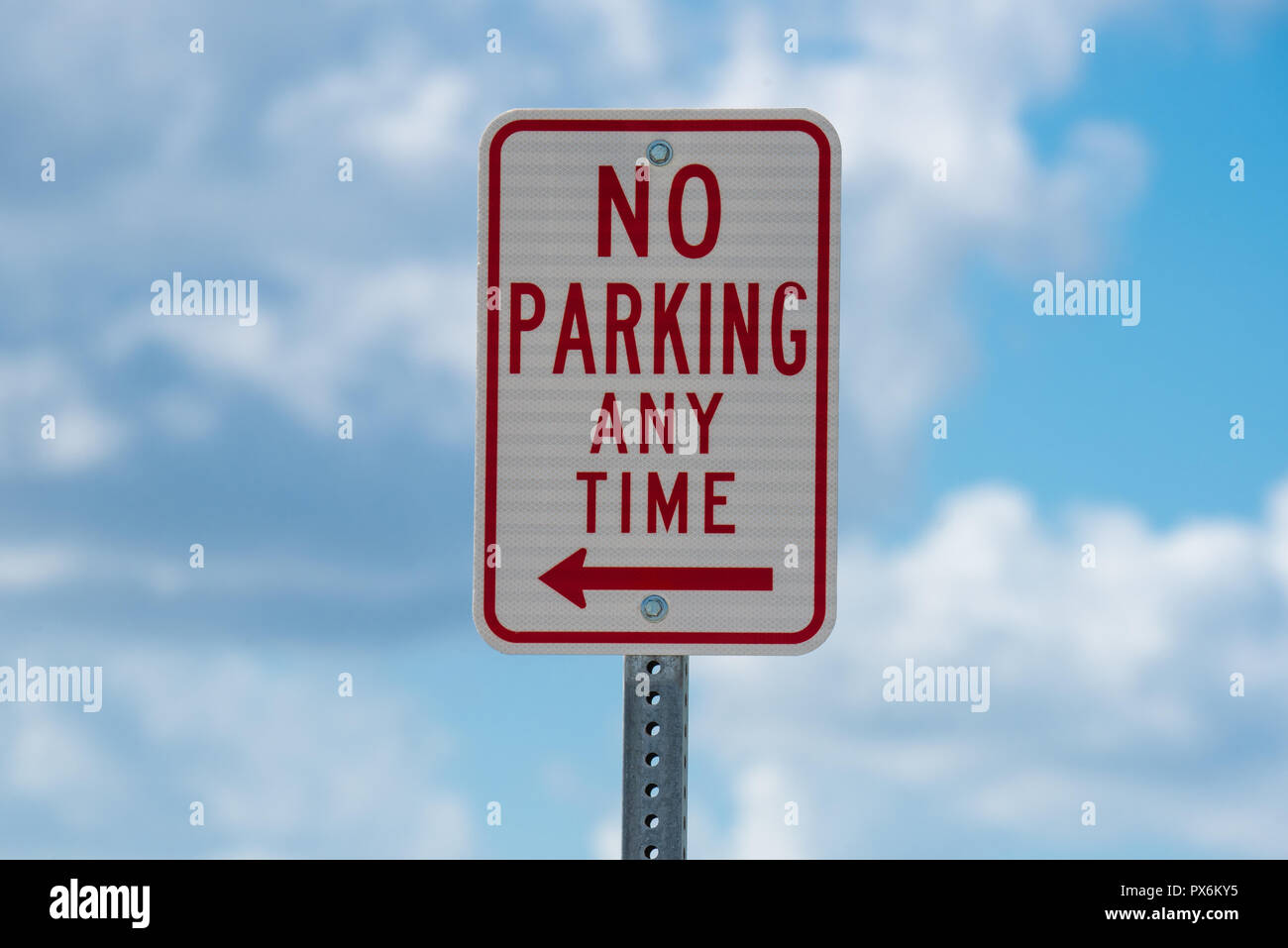 Sign - No Parking Any Time Stock Photo - Alamy