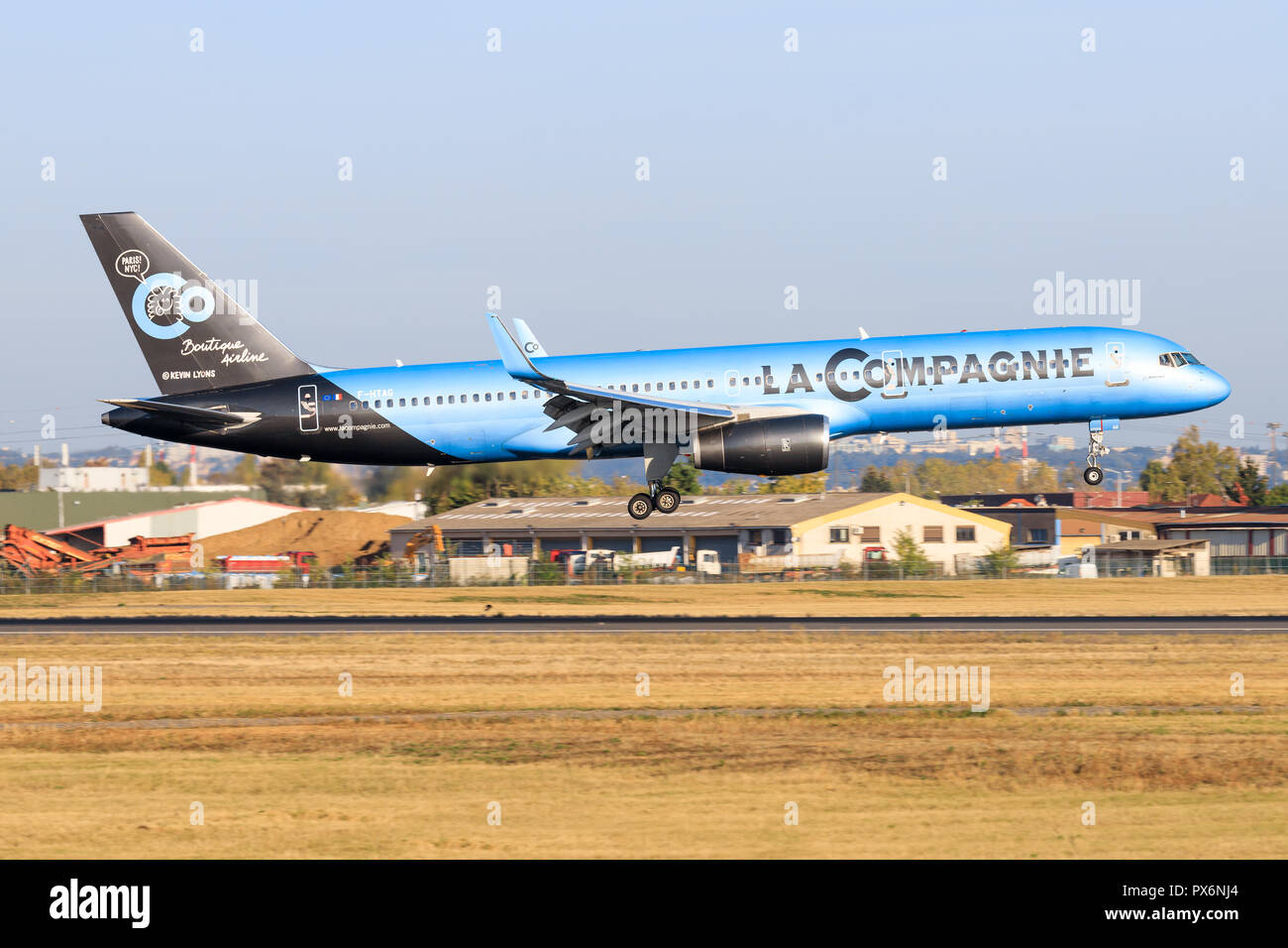 Paris/France October 9, 2018: Airbus A330 from La compagnie landing at Paris Airport. Stock Photo