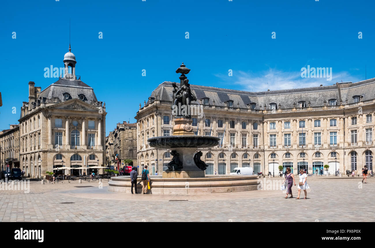 Place de la Bourse, Bordeaux, France, Europe Stock Photo