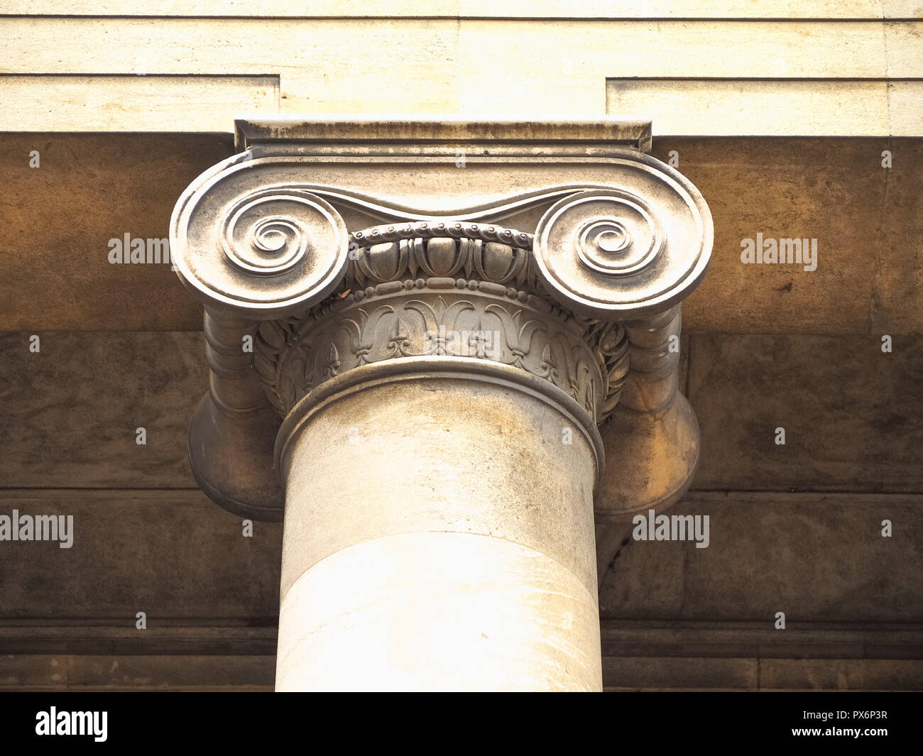 ionic capital (aka chapiter) of a column Stock Photo