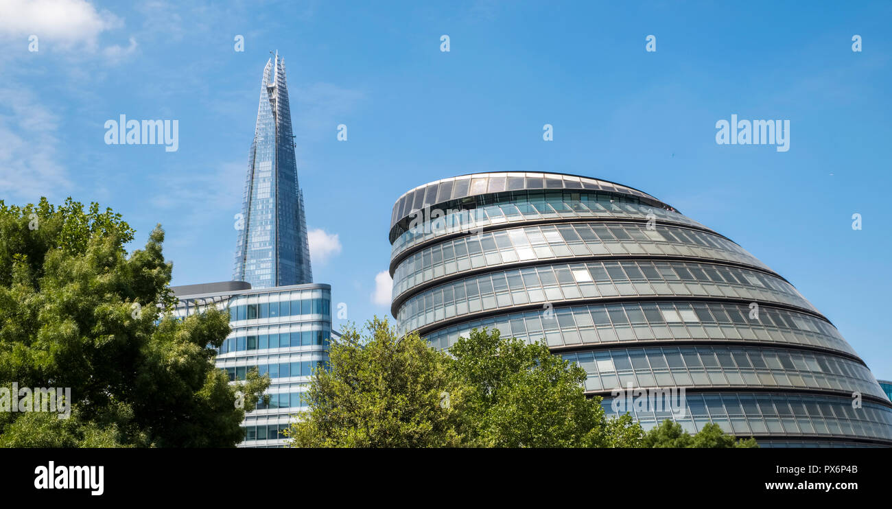 The Shard and City Hall, London, England, UK Stock Photo