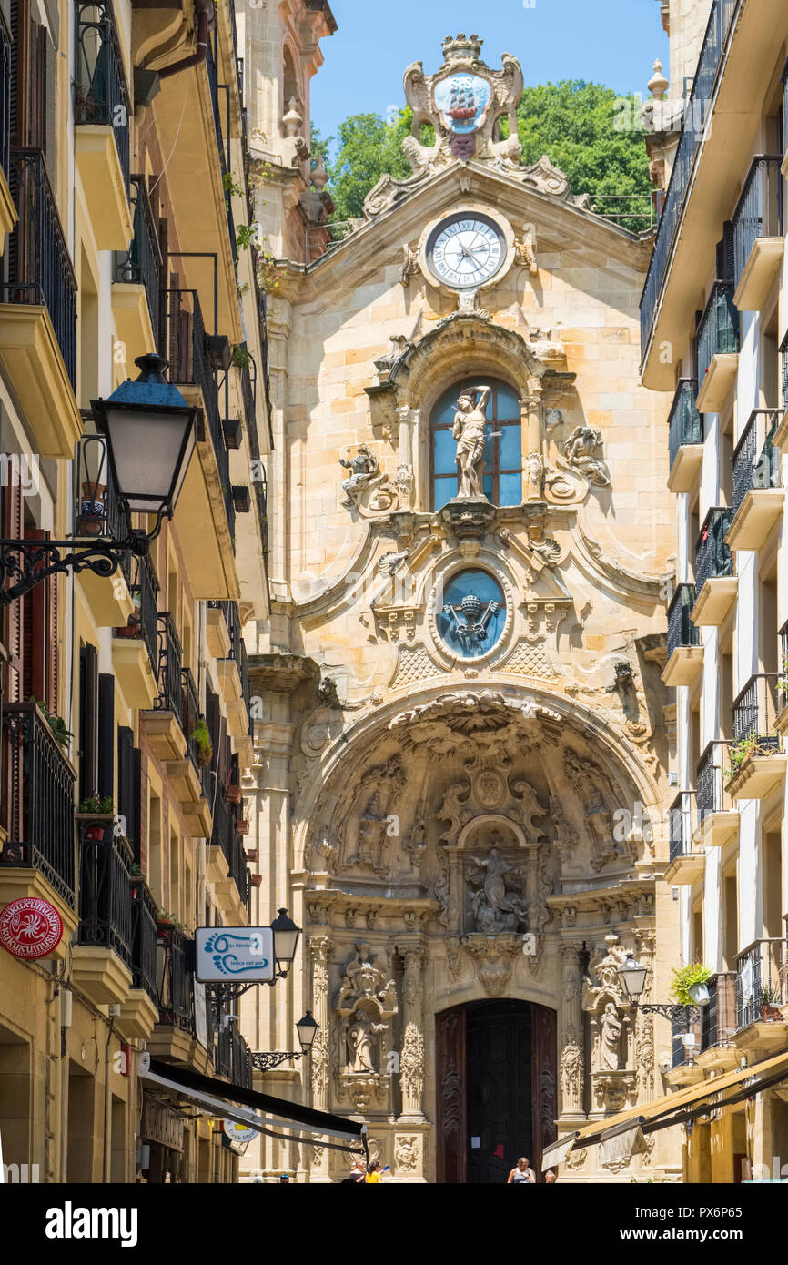 Church in San Vicente, San Sebastian, Donostia, Basque Country, Spain ...