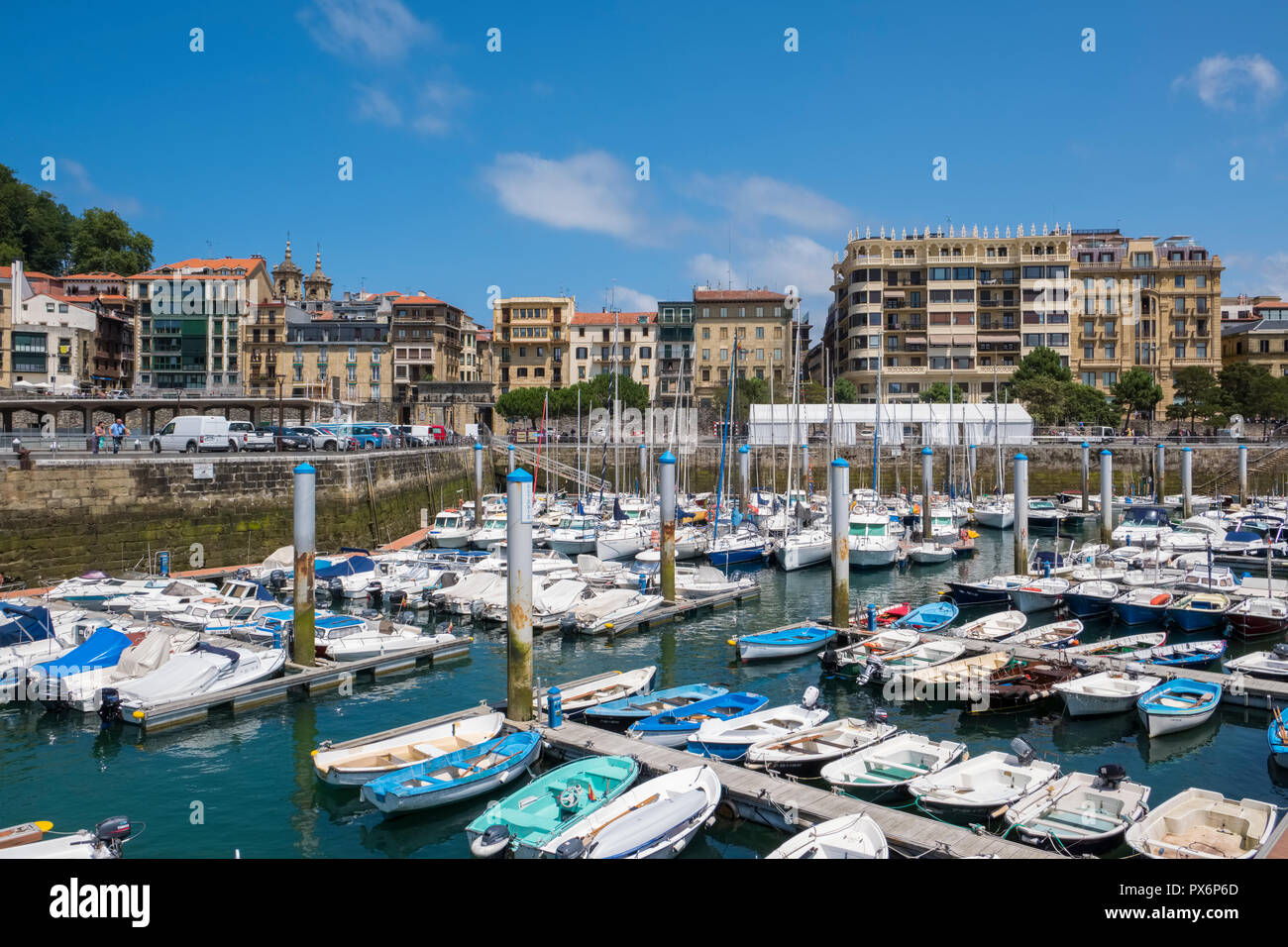 Harbour in San Sebastian, Donostia, Basque Country, Spain, Europe Stock Photo