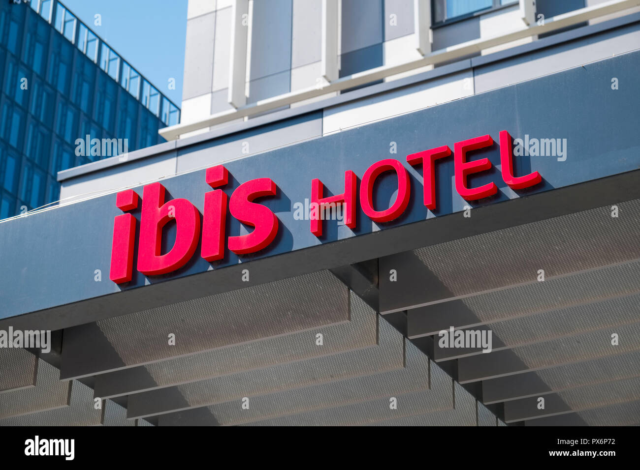 Ibis Hotel sign, Europe Stock Photo