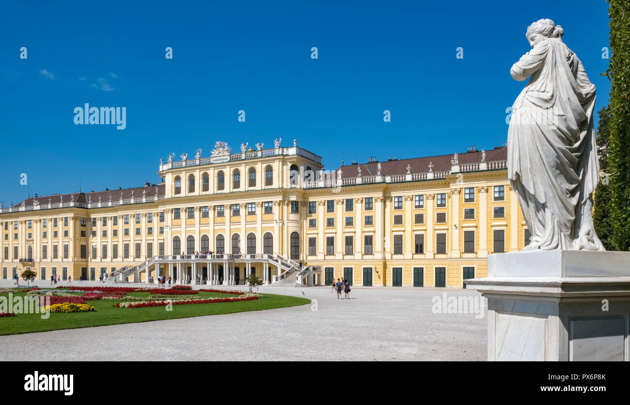 Schonbrunn Palace and landscaped Gardens, Vienna, Austria, Europe Stock Photo