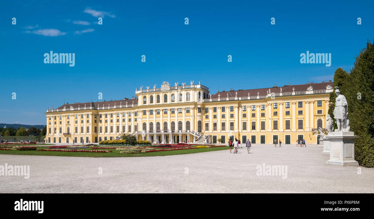 Schonbrunn Palace and landscaped Gardens, Vienna, Austria, Europe Stock Photo