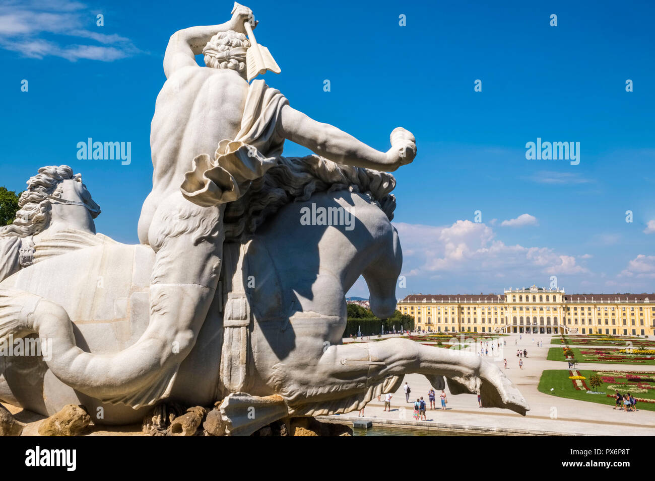 Vienna, Austria, Schonbrunn Palace and landscaped Gardens Stock Photo