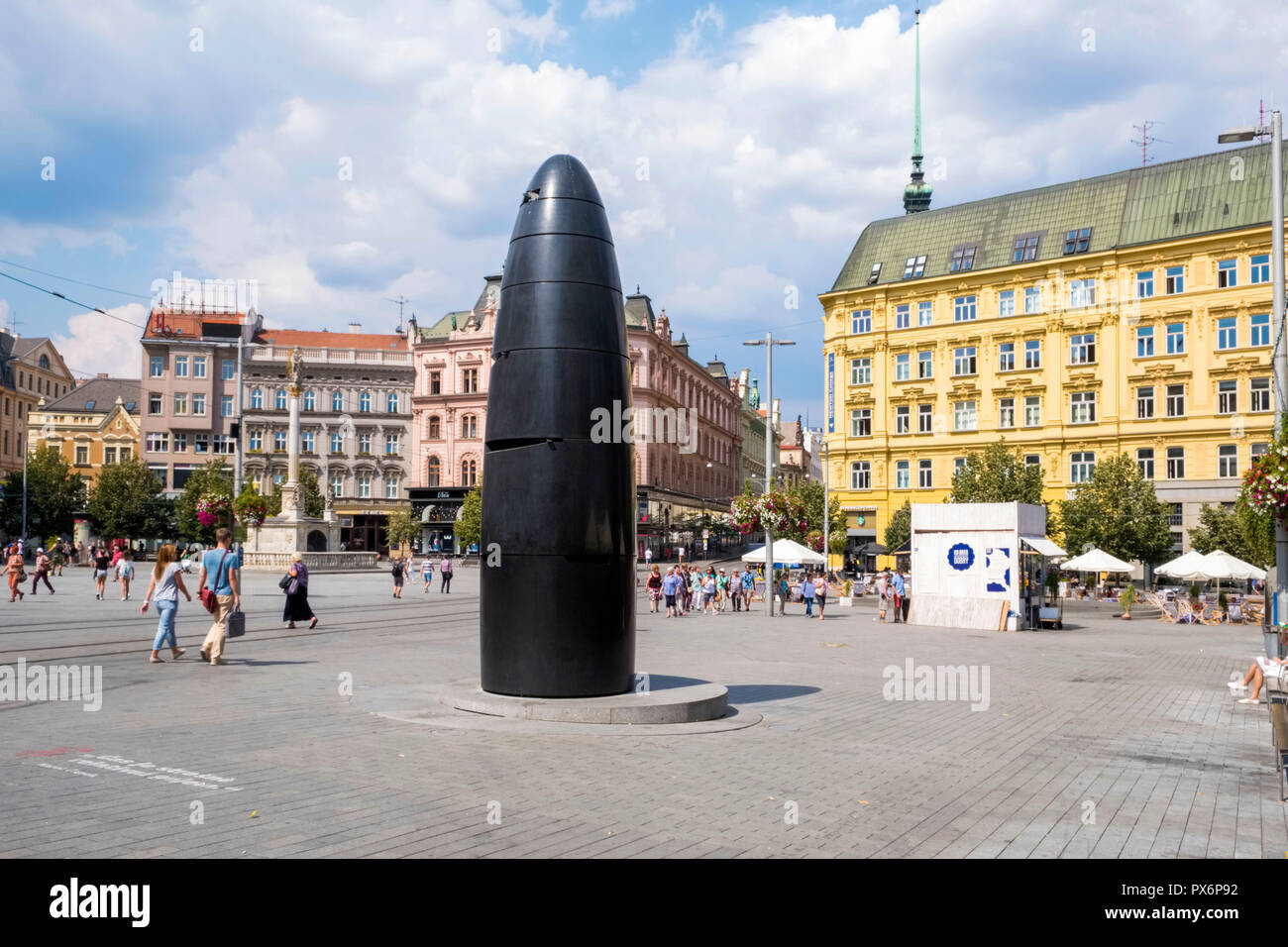 The Chronometer on Freedom Square, Brno, Czech Republic, Europe Stock Photo
