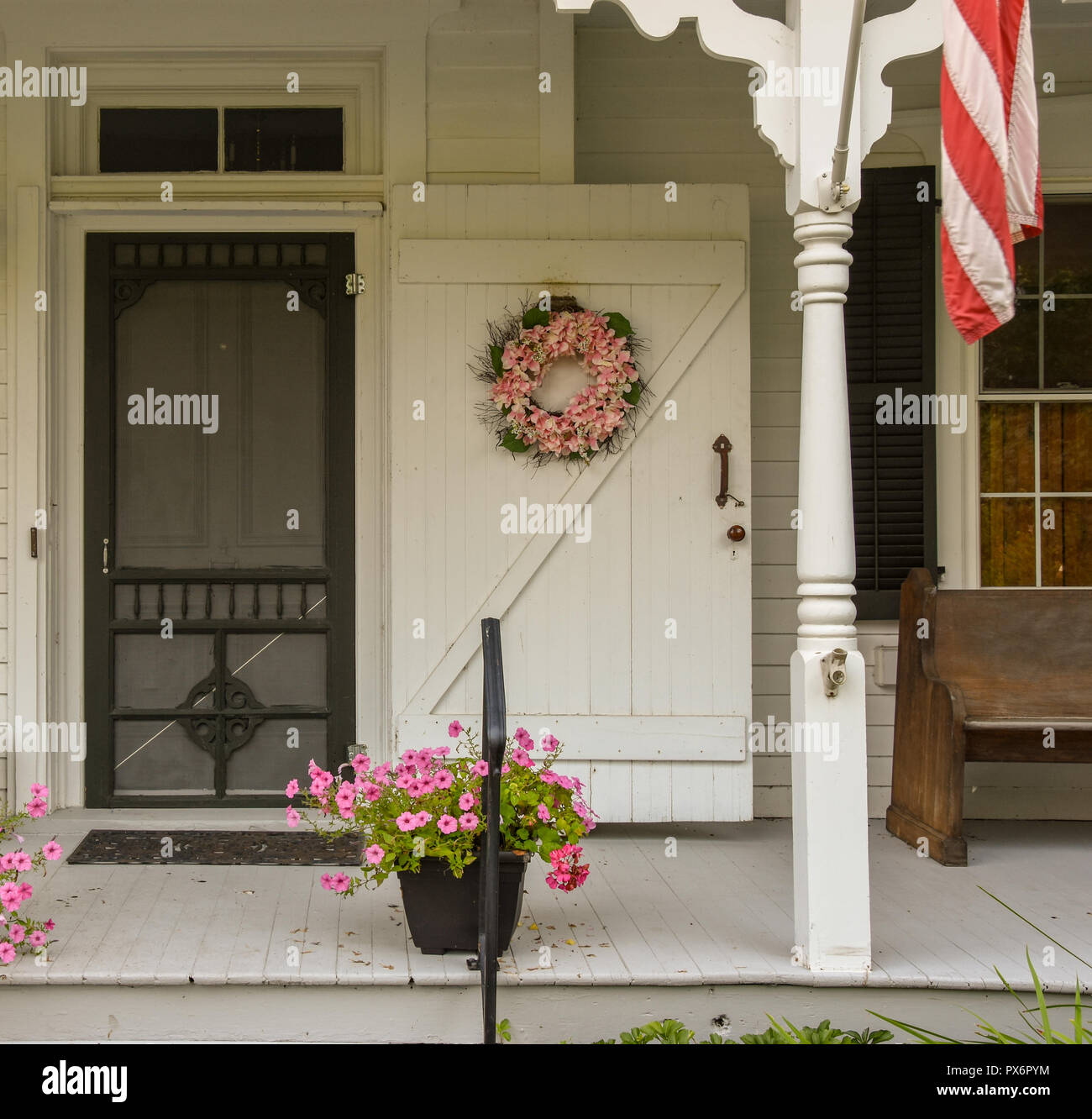 American flag porch hi-res stock photography and images - Alamy