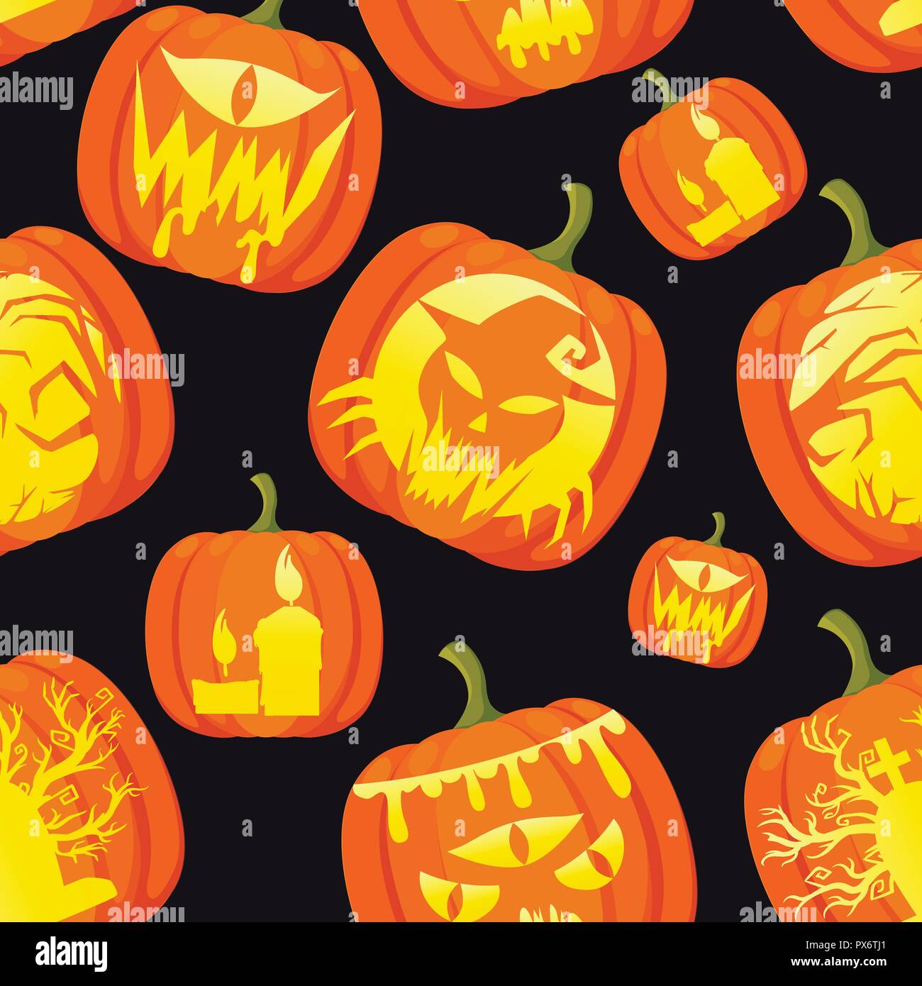 Halloween Background Wallpaper with Jack O Lantern Scary Pumpkins on Bokeh  Candle Light Stock Image  Image of layout evil 157021623