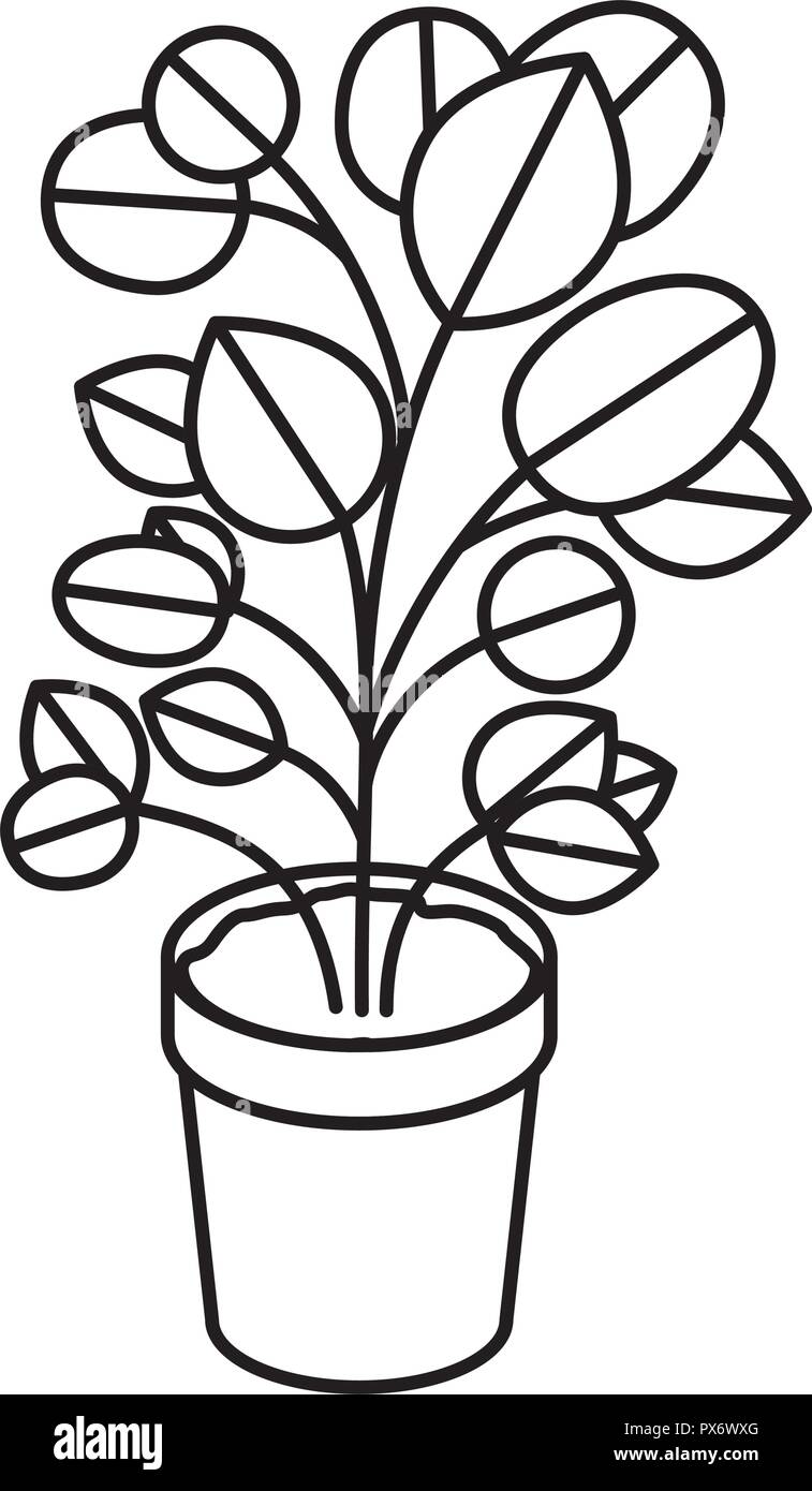 house plant pot isolated icon Stock Vector Image & Art - Alamy