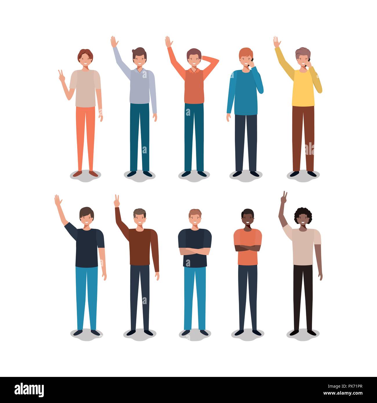 group of men friends characters Stock Vector Image & Art - Alamy