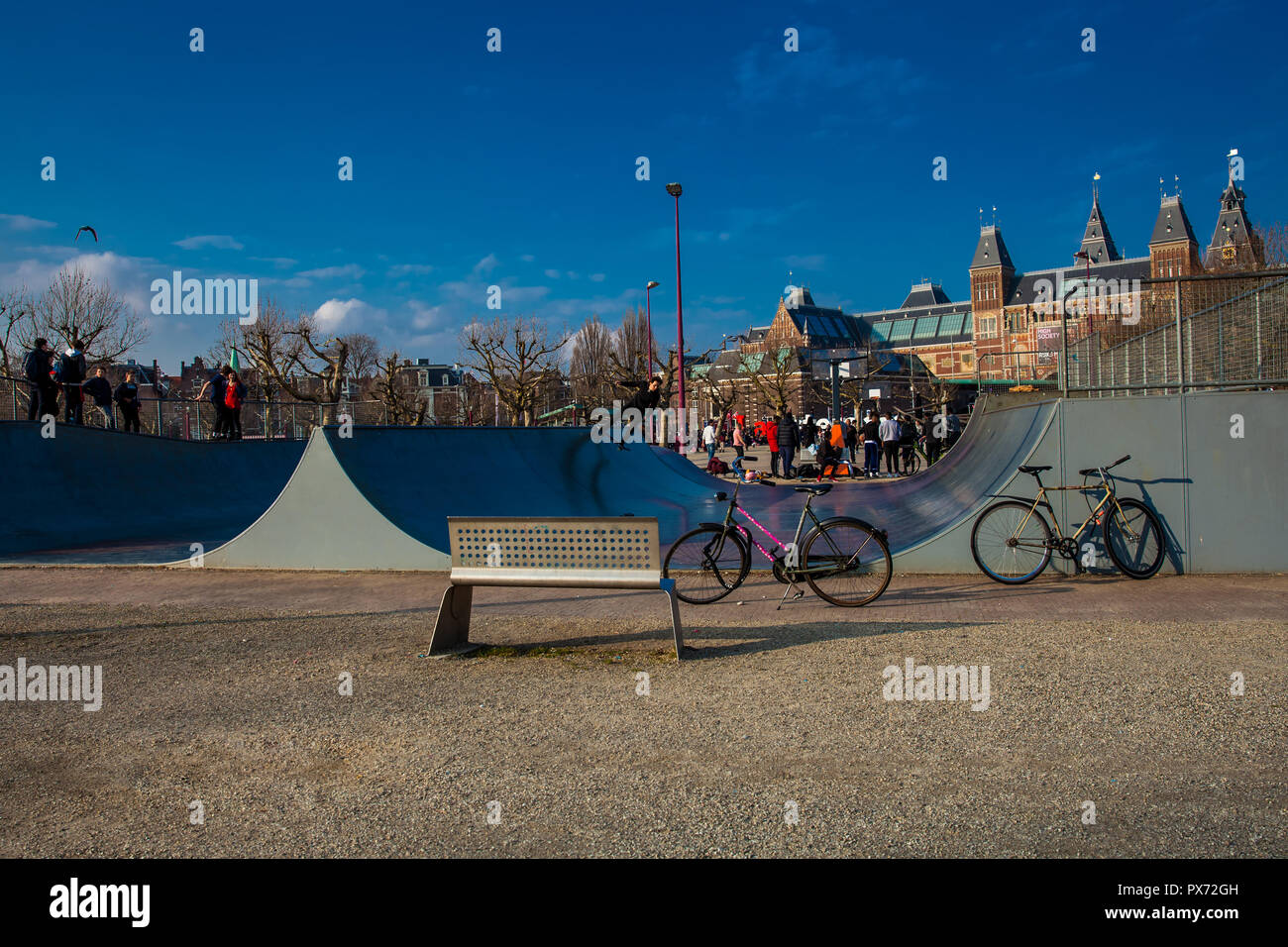 AMSTERDAM, NETHERLANDS MARCH, 2018 Skateboard ramp located at