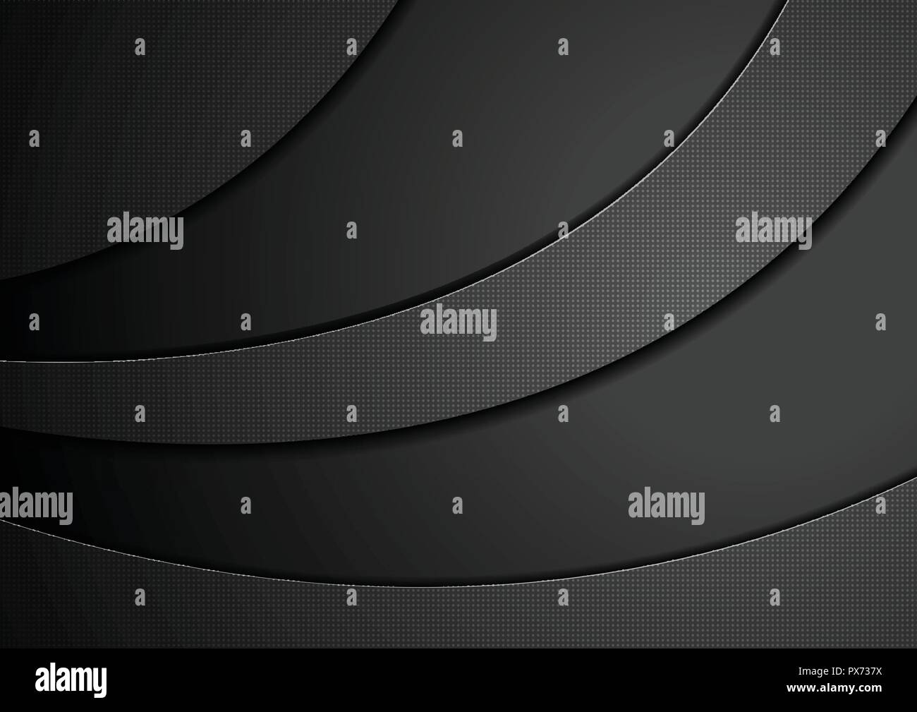 Black concept wavy abstract background. Vector dark tech graphic design ...