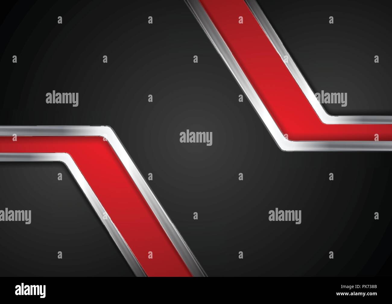 Technology red and black background with metal silver stripes. Vector ...