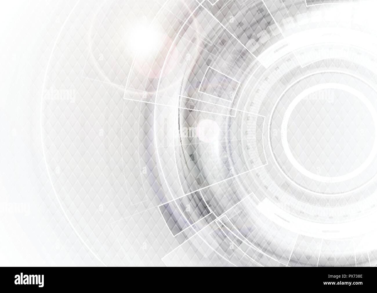 Grey and white futuristic technology abstract background. Vector illustration template Stock Vector