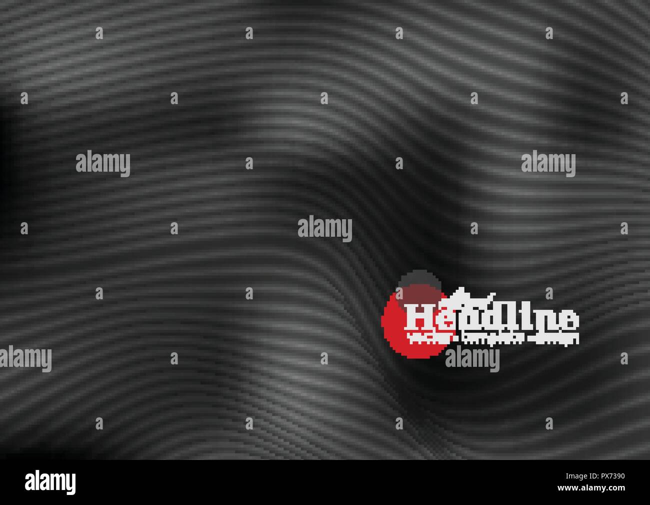 Abstract modern black 3d waves and lines pattern. Vector futuristic template background Stock Vector