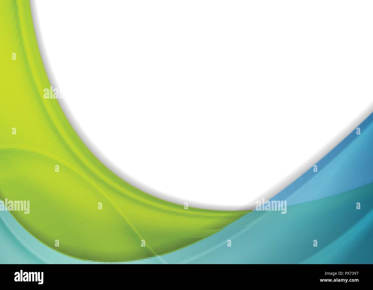 Blue and green abstract corporate shiny waves background. Vector colorful design Stock Vector