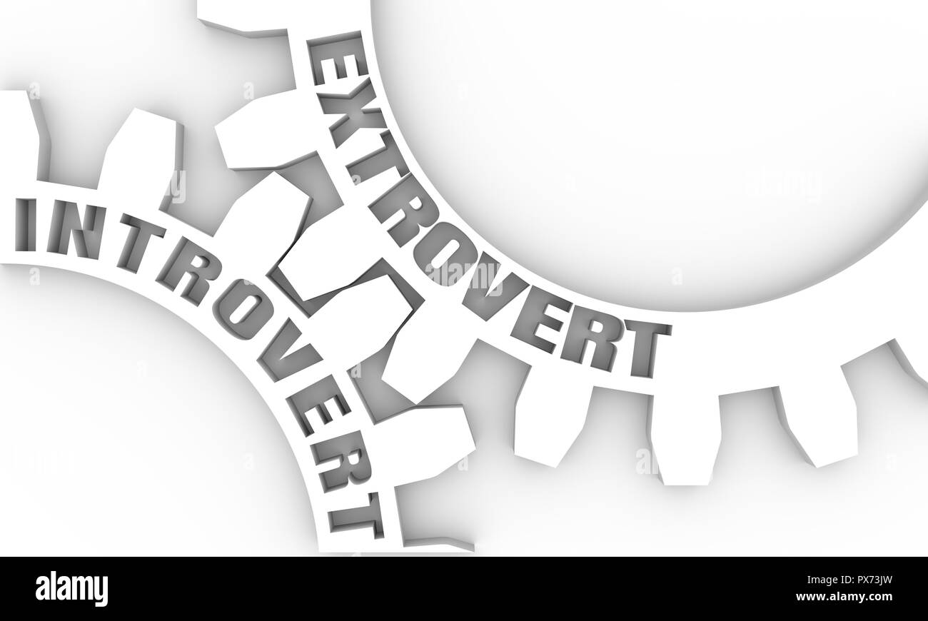 Extrovert and introvert. Mechanism of gears. Communication concept in ...