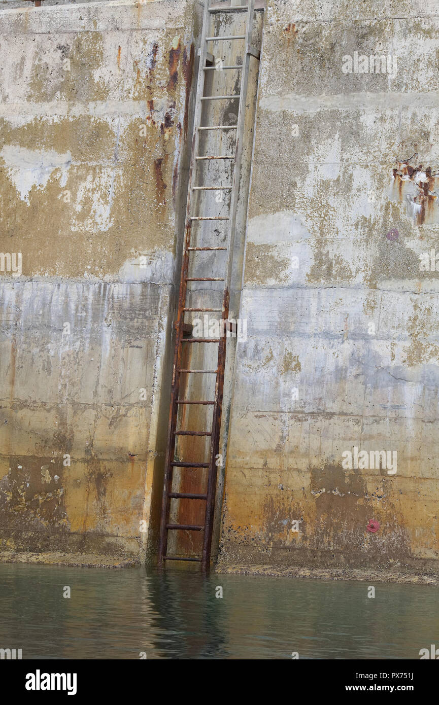 Canal lock ladder Stock Photo