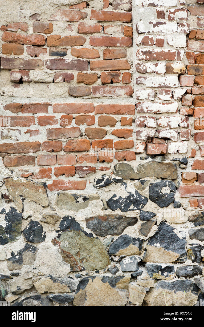 Detailed old abandoned brick wall texture Stock Photo - Alamy