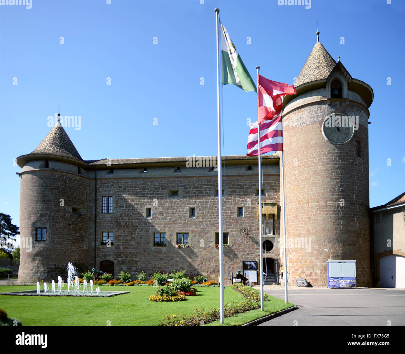 Castle in Morges, a small town between Fribourg and Lausanne, Switzerland Stock Photo