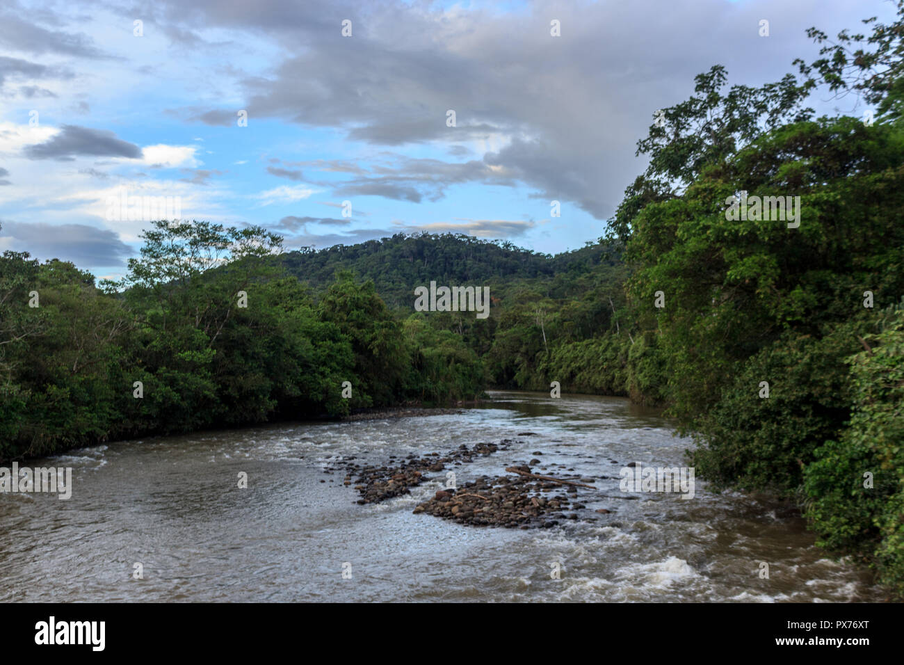 Beautiful river valley in banos, ecuador Stock Photo - Alamy