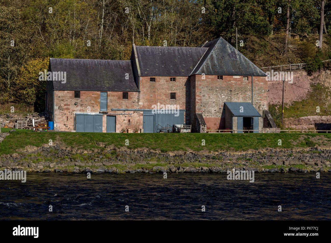 Mertoun Mill buildings on the River Tweed Mertoun, St Boswells