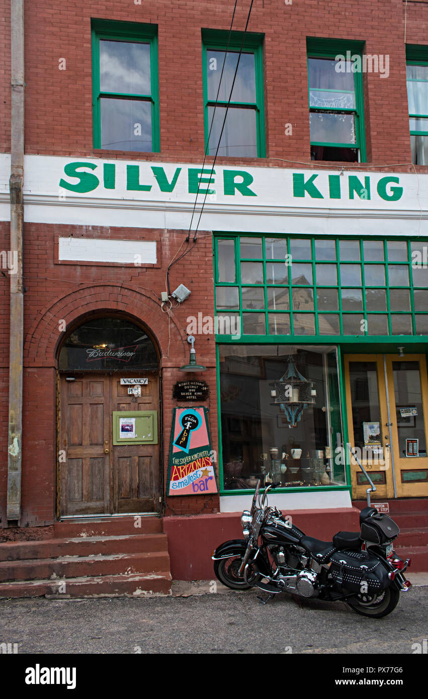 Bisbee Arizona USA. Brewery Gulch. Downtown Business district Stock ...