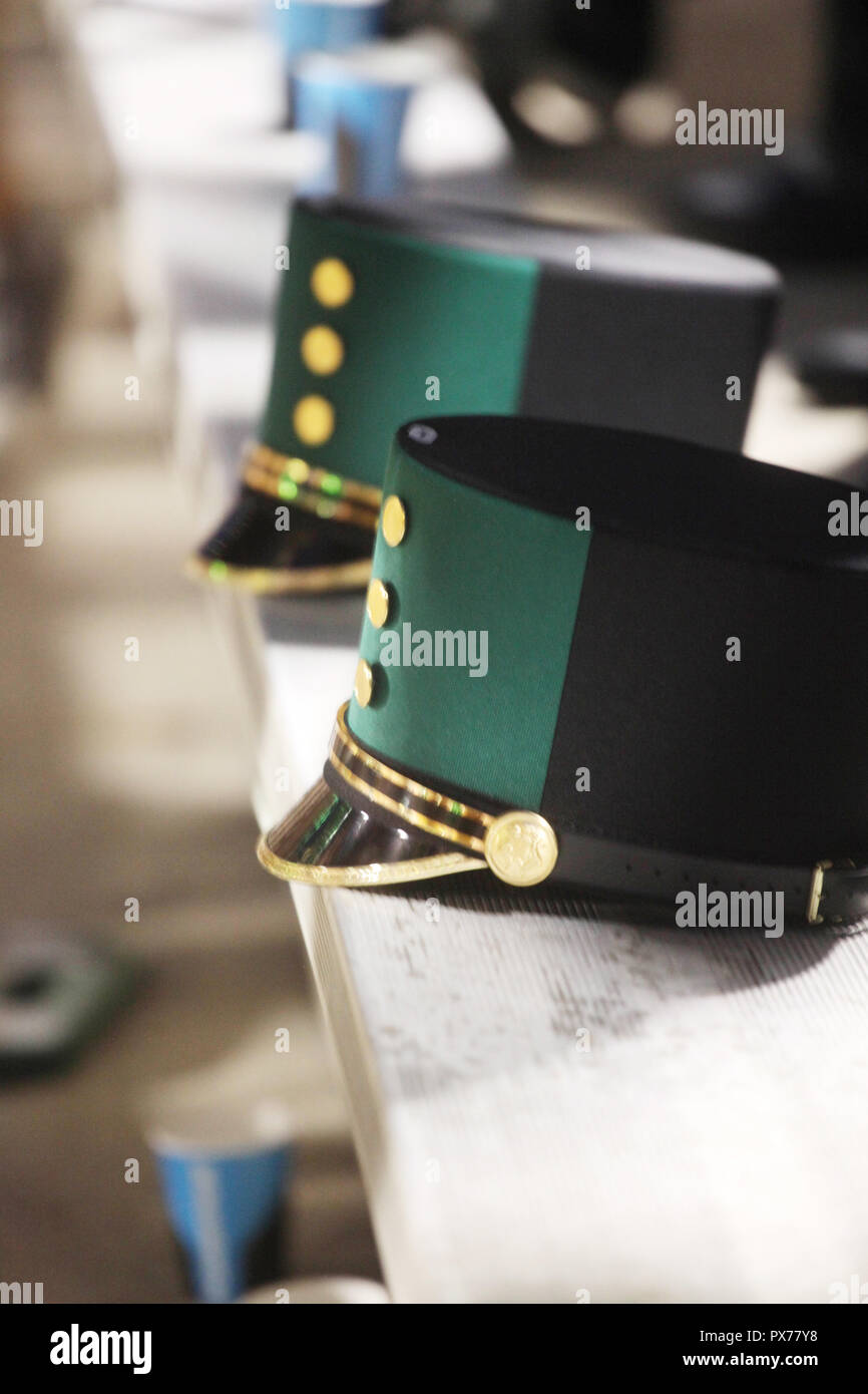 Marching Band Uniform Hats Stock Photo Alamy marching-band-uniform-hats-stock-photo-alamy