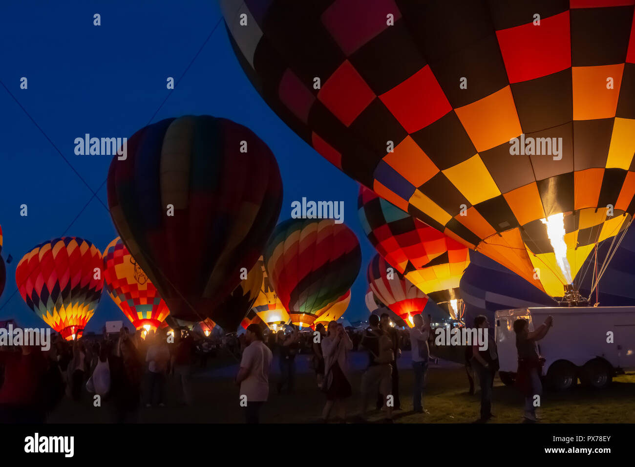 Albuquerque annually celebrates the world's largest hot air balloon fiesta in early October Stock Photo