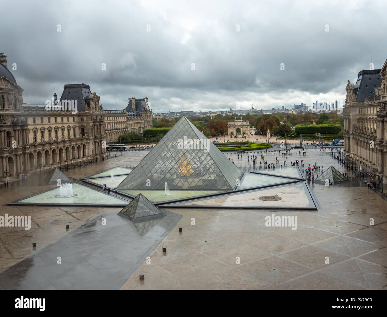 Aerial View Louvre Museum Paris Stock Photos & Aerial View Louvre