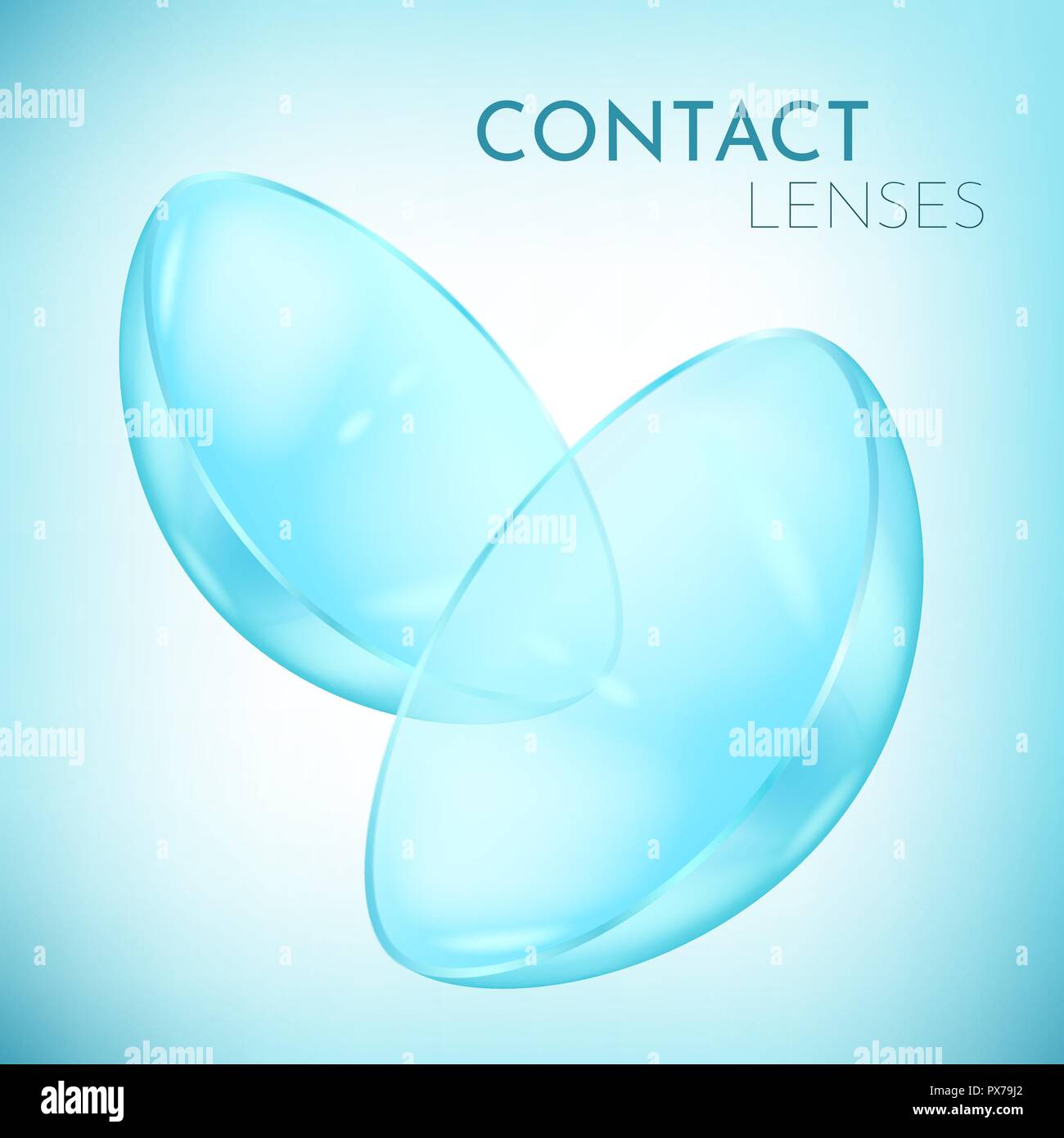 Close view on pair of eye contact lenses Stock Vector