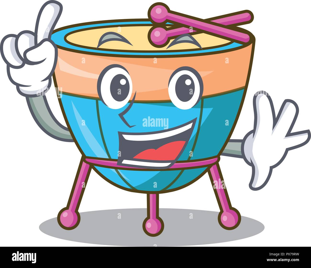 Finger cartoon timpani isolated on the mascot Stock Vector Image & Art
