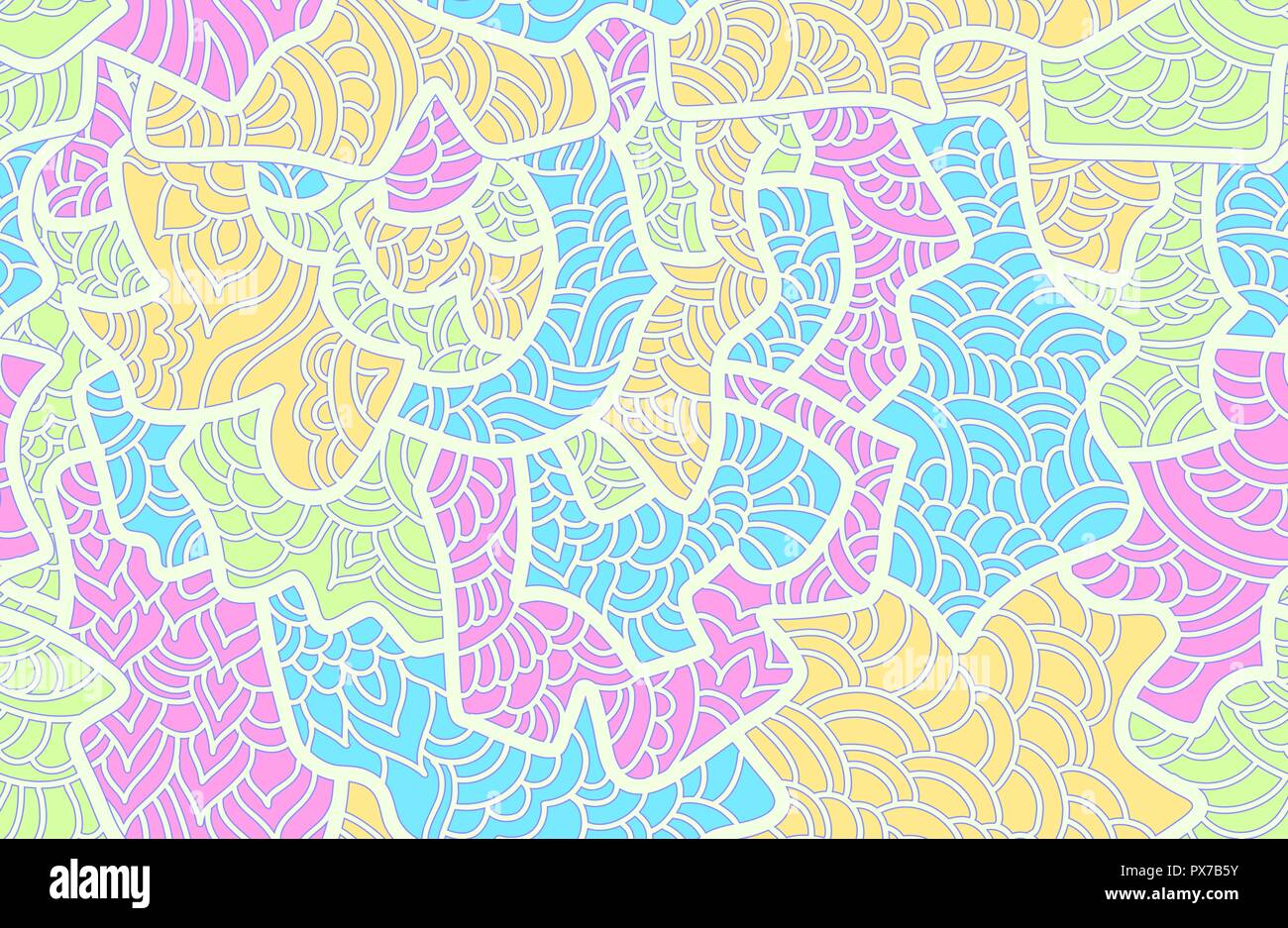 Abstract seamless background pattern in hand drawn style. Pastel color ...