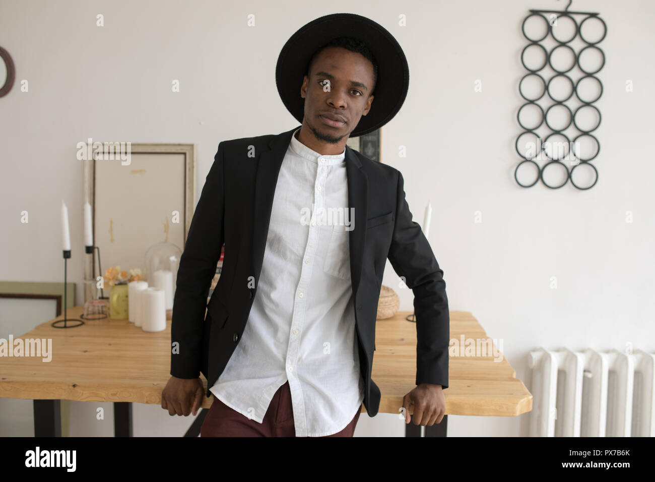 Stylish black man hat hi-res stock photography and images - Alamy