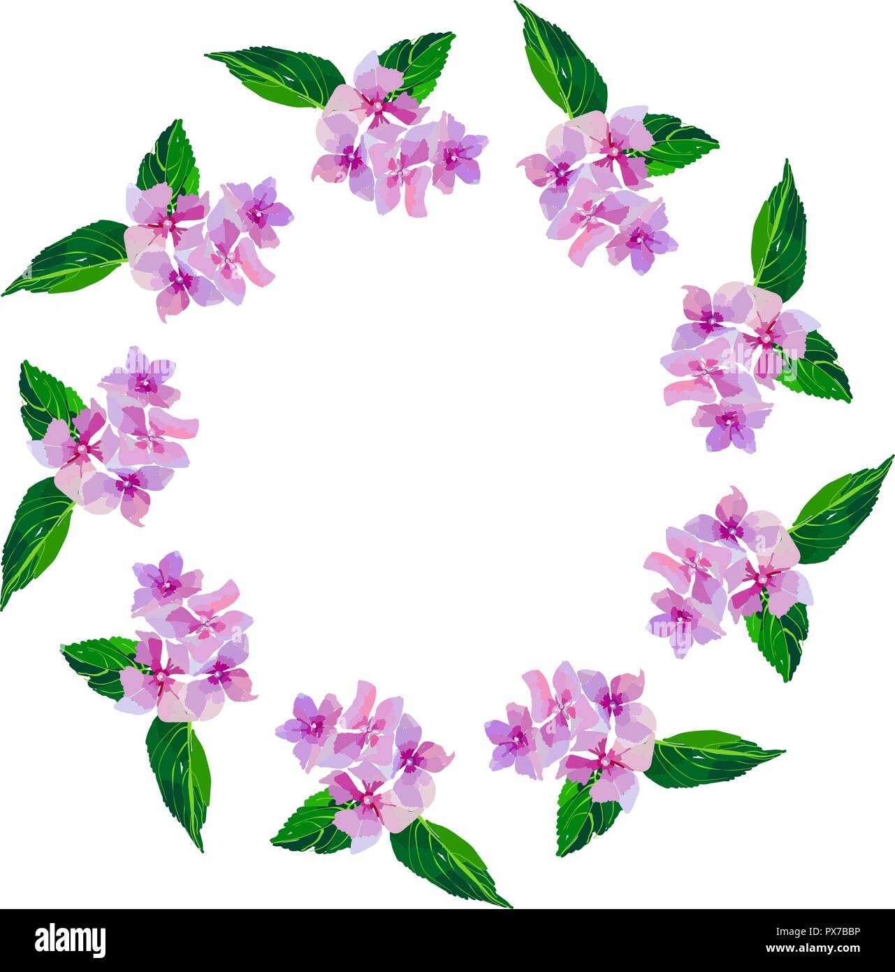 Lilac small flowers.Wreath of watercolor flowers hand painted. Round frame  for invitation ,wedding, birthday card, vector illustration isolated on whi  Stock Vector Image \u0026 Art - Alamy, image size:1281x1390