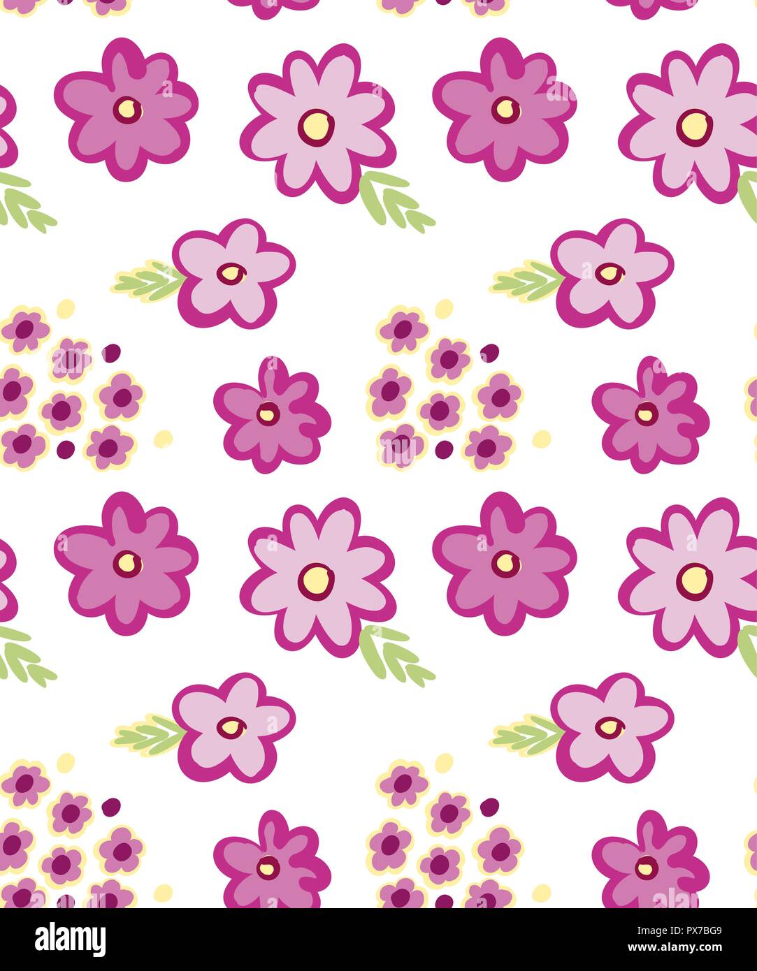 Summer small flowers seamless pattern. Botanical illustration hand ...