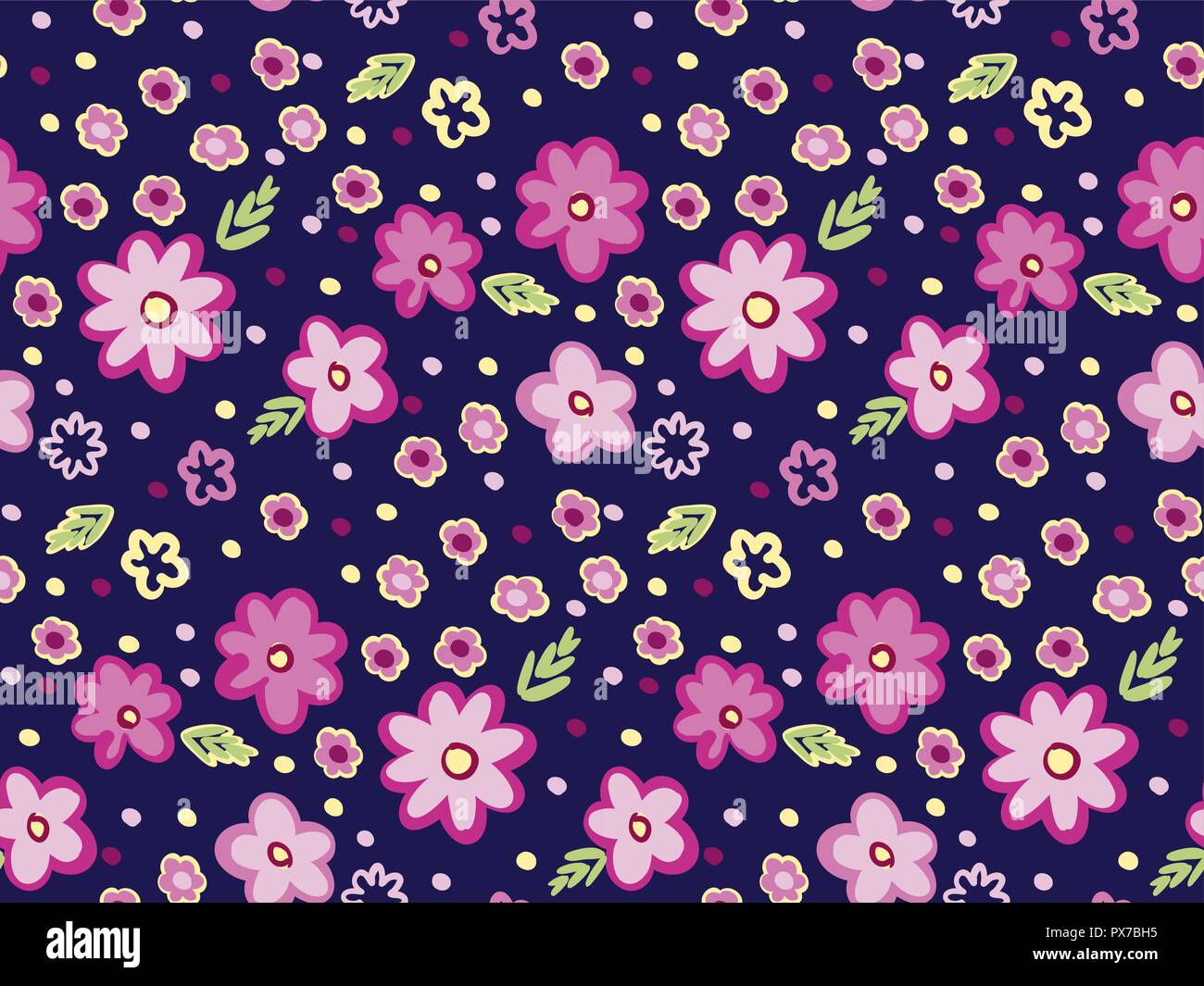 Summer small flowers seamless pattern. Botanical illustration hand ...