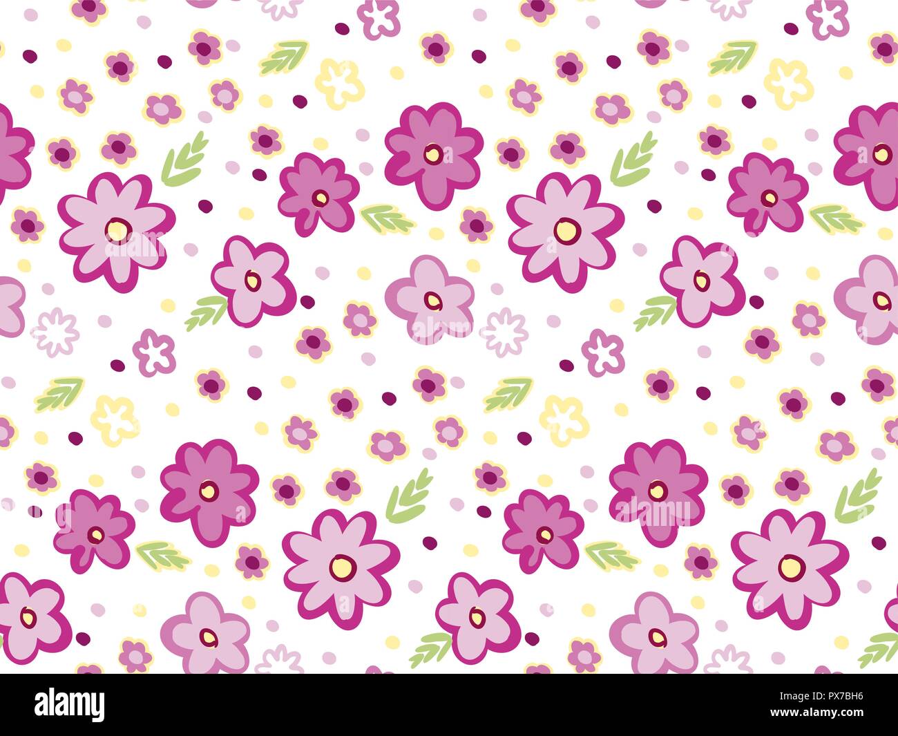 Summer small flowers seamless pattern. Botanical illustration hand ...