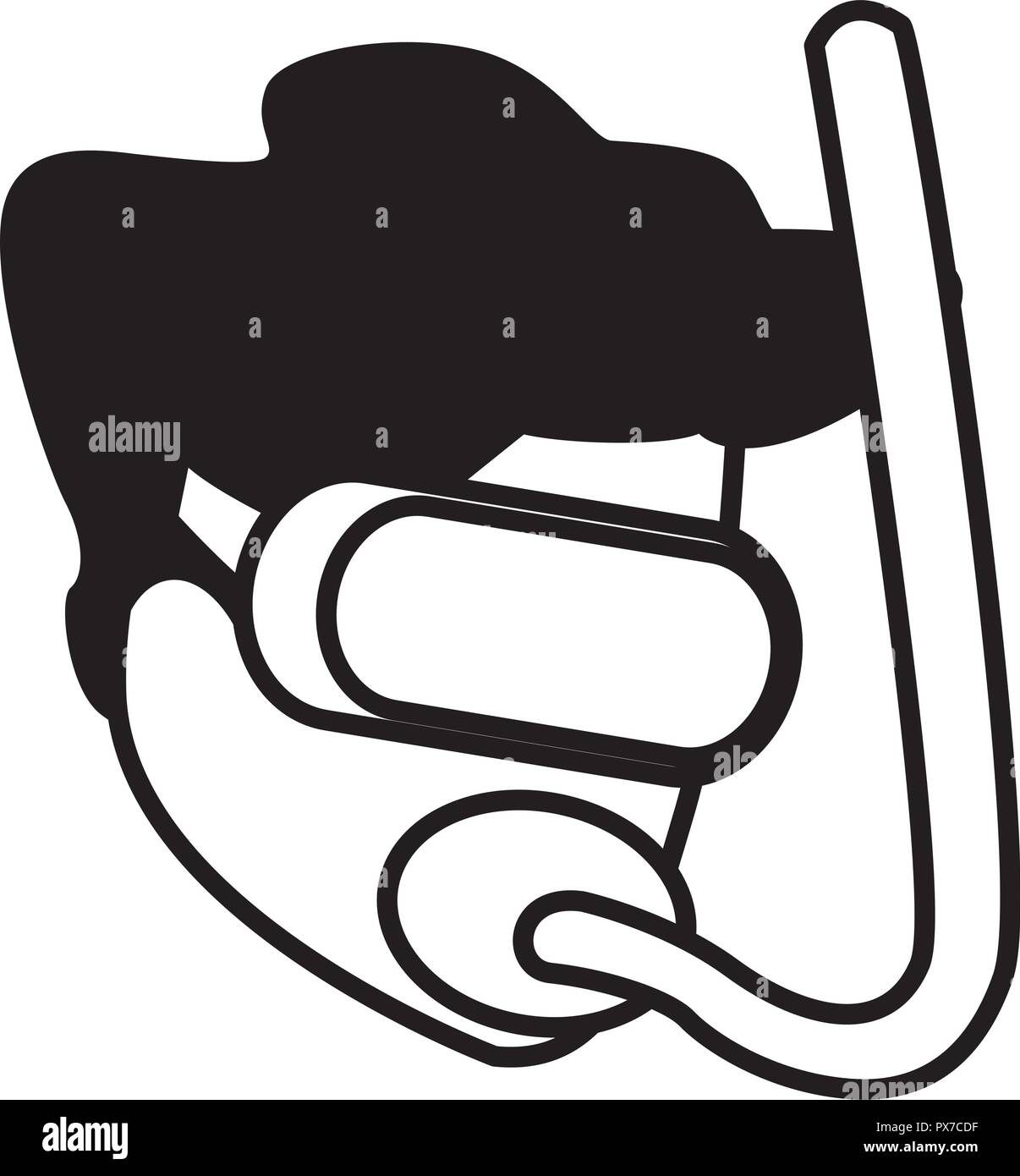man with snorkel mask over white background, vector illustration Stock ...
