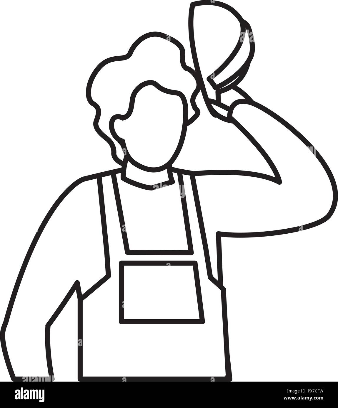 construction worker with safety equipment over white background, vector illustration Stock Vector