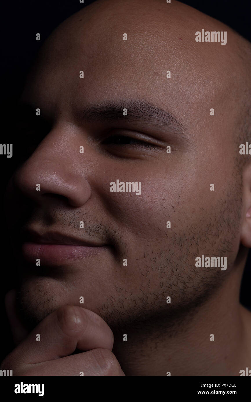Portrait black man bald head hi-res stock photography and images - Alamy
