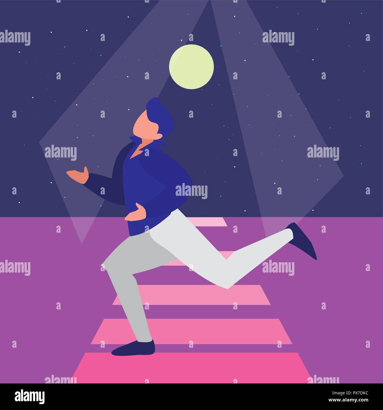 retro dancer man icon over disco background, vector illustration Stock ...