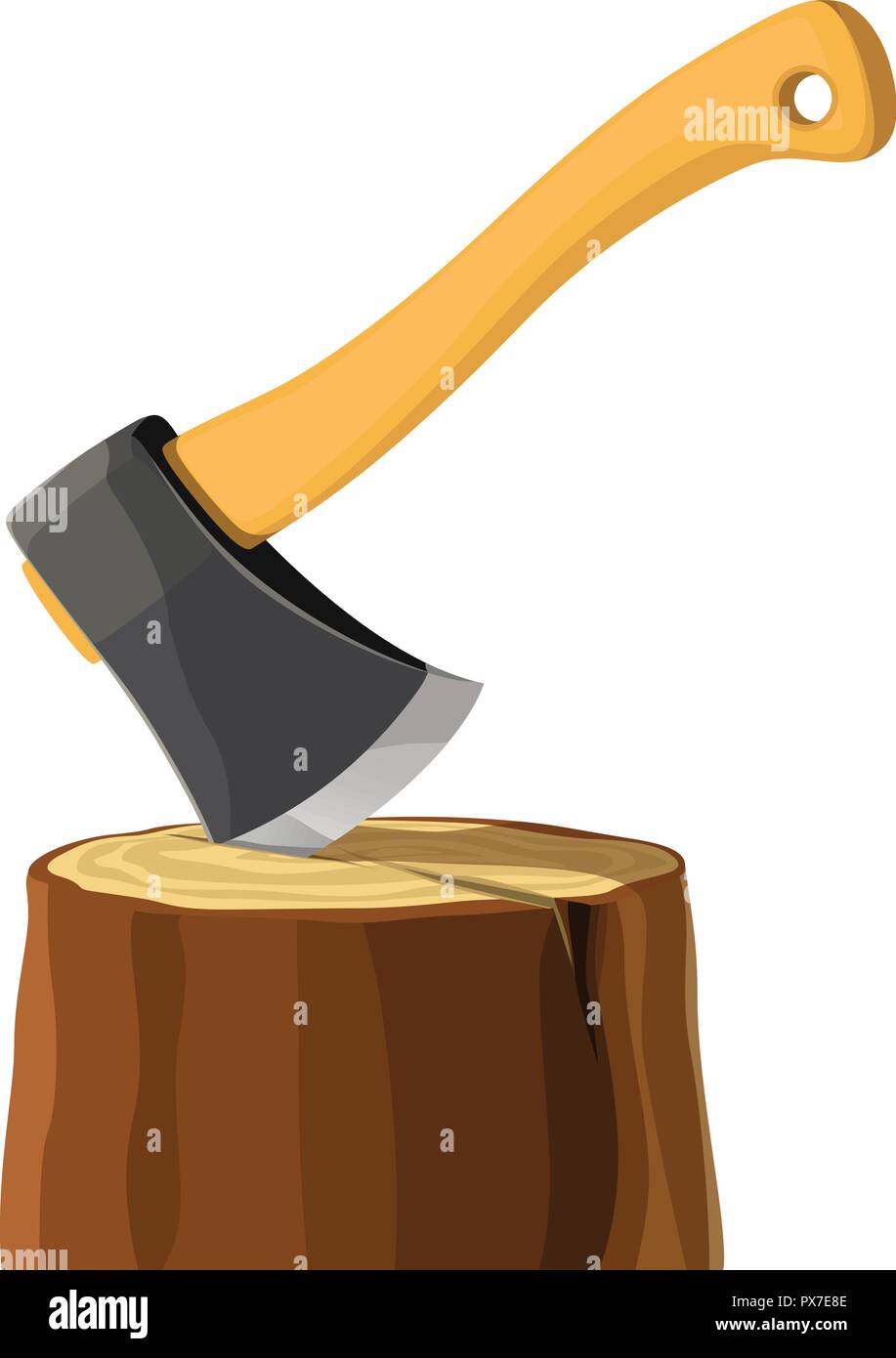 axe in stump Stock Vector