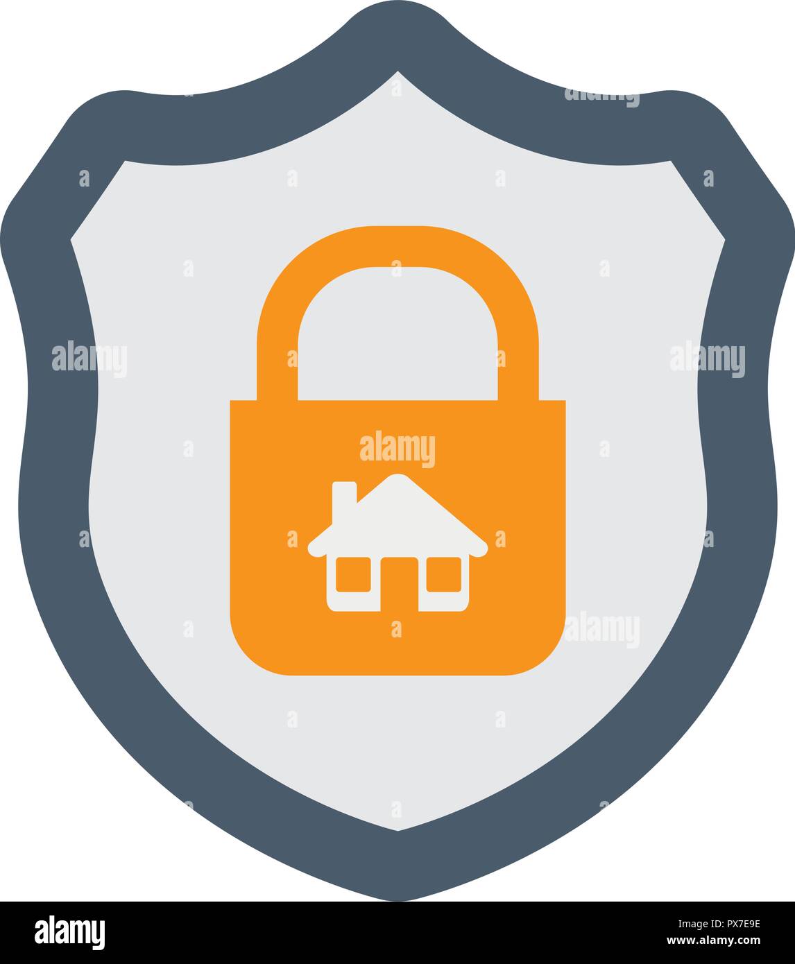 shield with secure padlock and house vector illustration design Stock ...